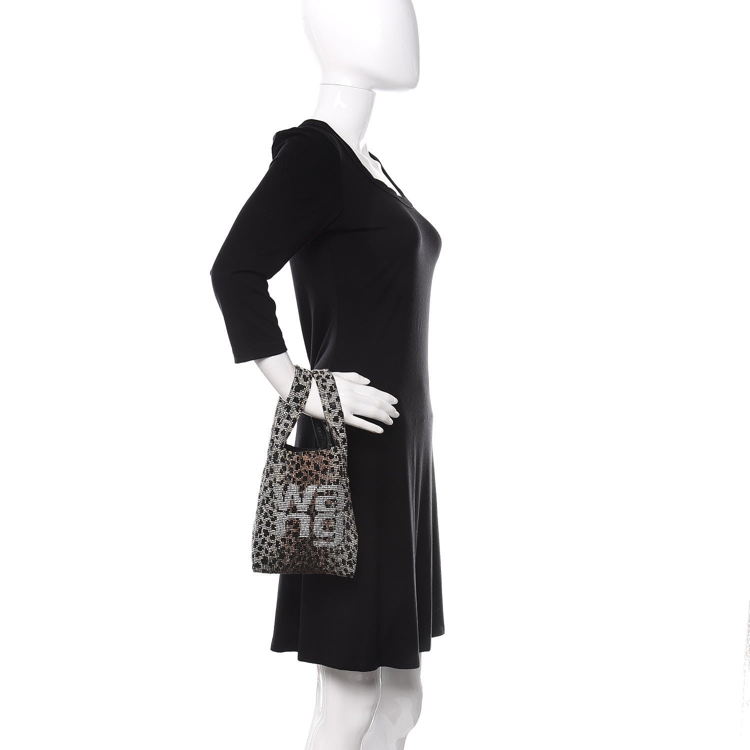 Alexander Wang Crystal Leopard Mini Wanglock Shopper Silver 2 of 10