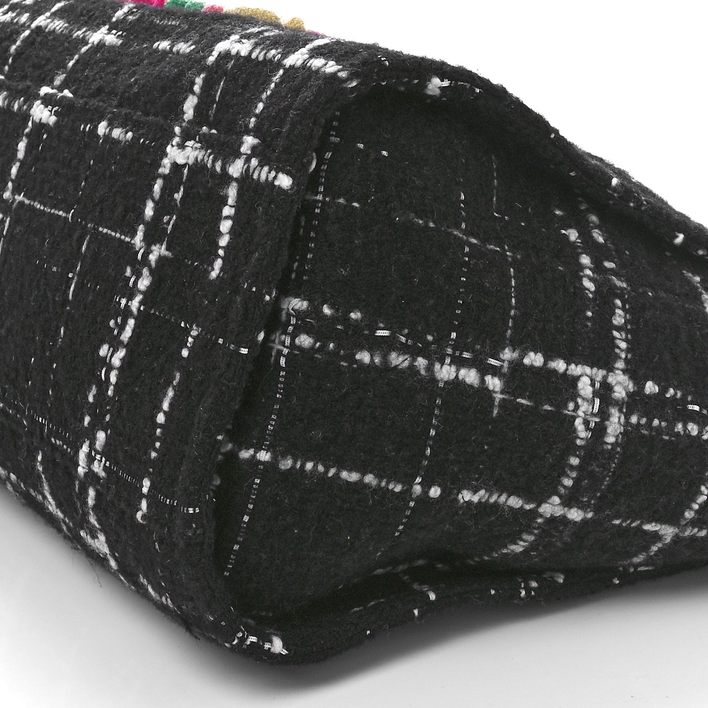 Tweed Medium Deauville Tote Black White Multicolor