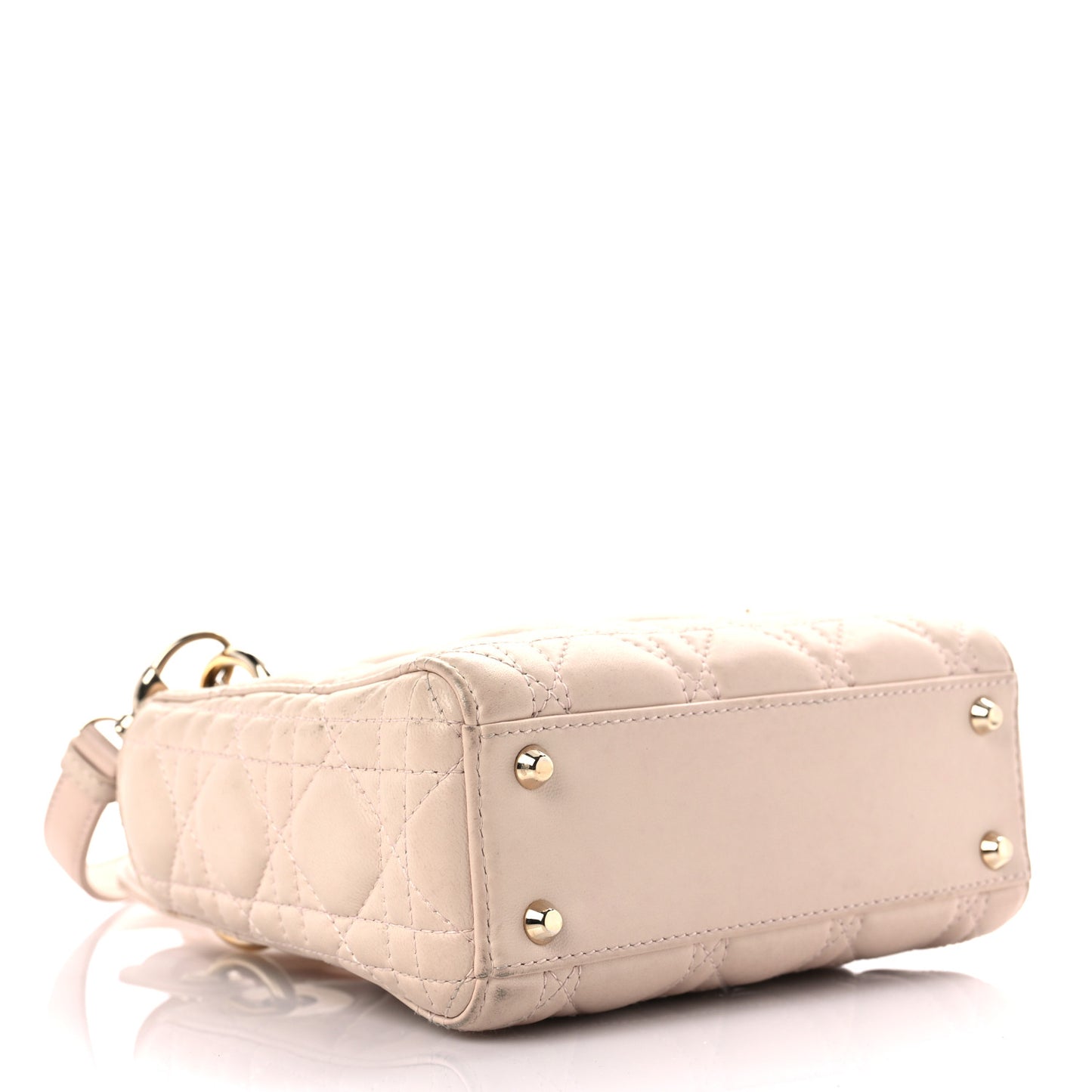 Lambskin Cannage Mini Lady Dior Rose Poudre