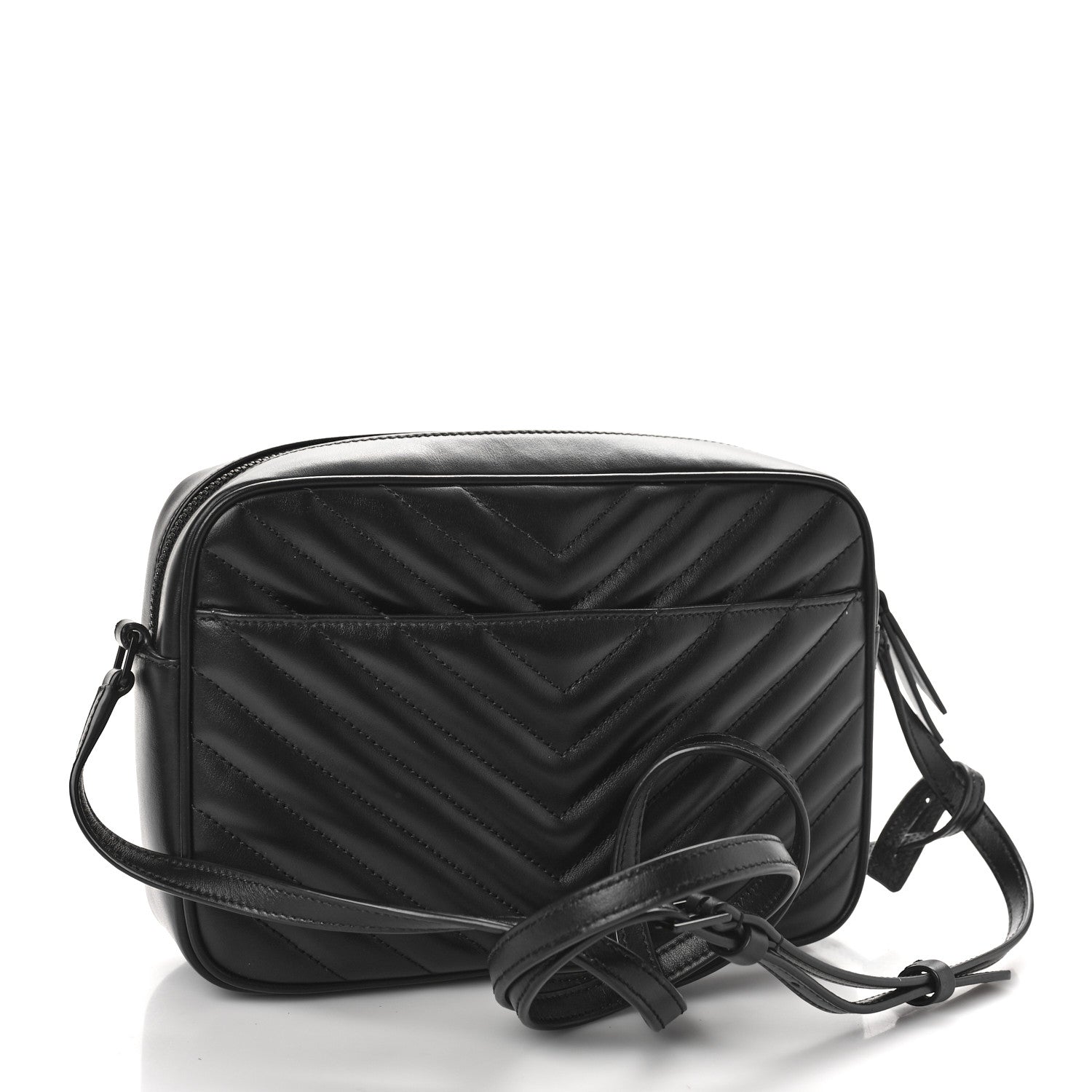 Saint Laurent Calfskin Matelasse Monogram Monochrome Lou Camera Bag Black 3 of 8