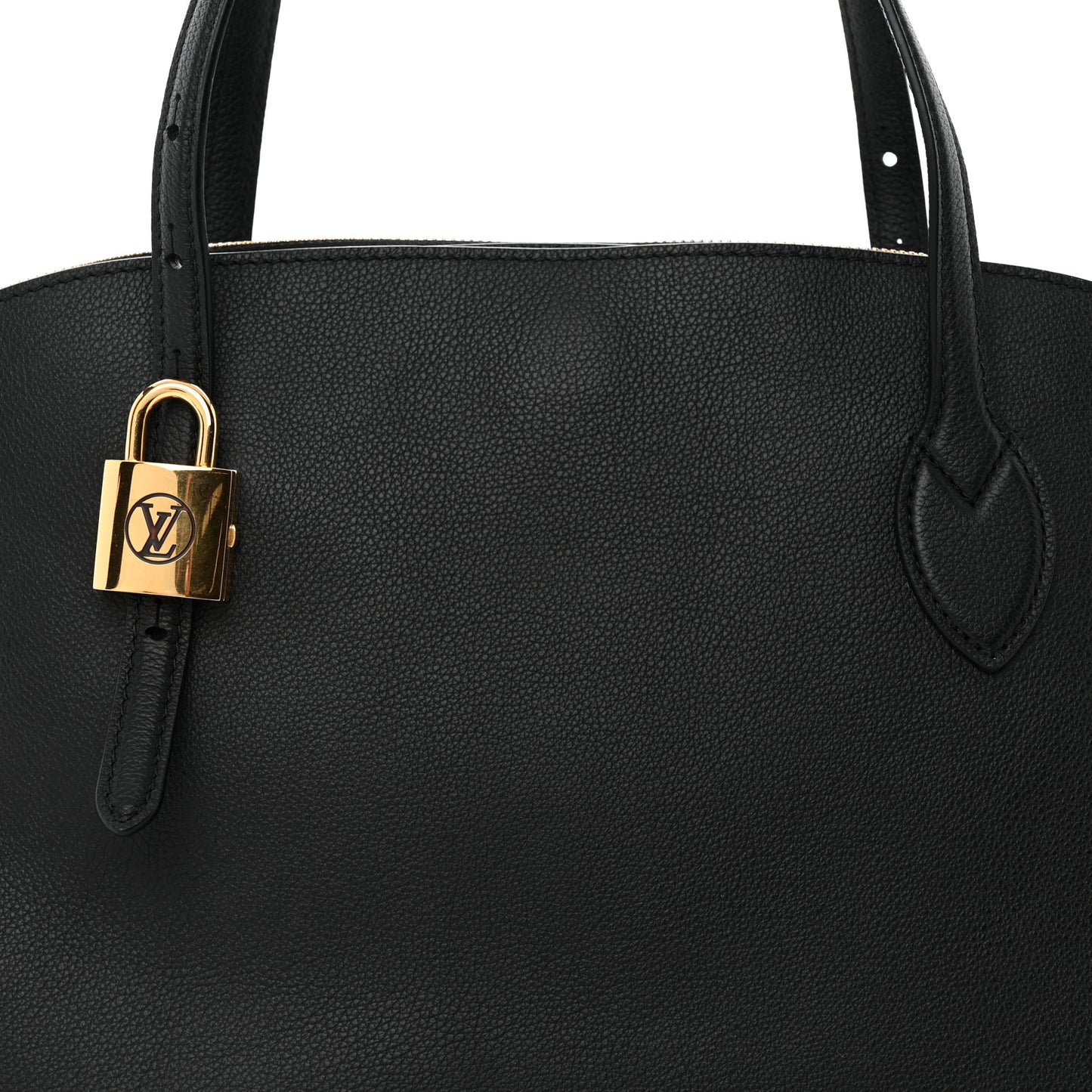 Grained Calfskin Low Key Duffle Tote Black