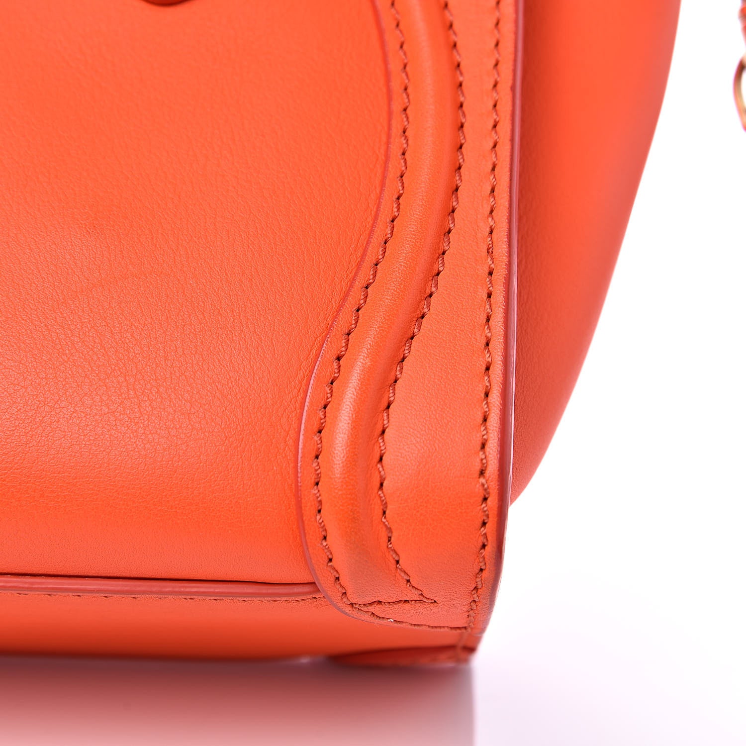 Celine Smooth Calfskin Nano Luggage Fluo Orange 17 of 18