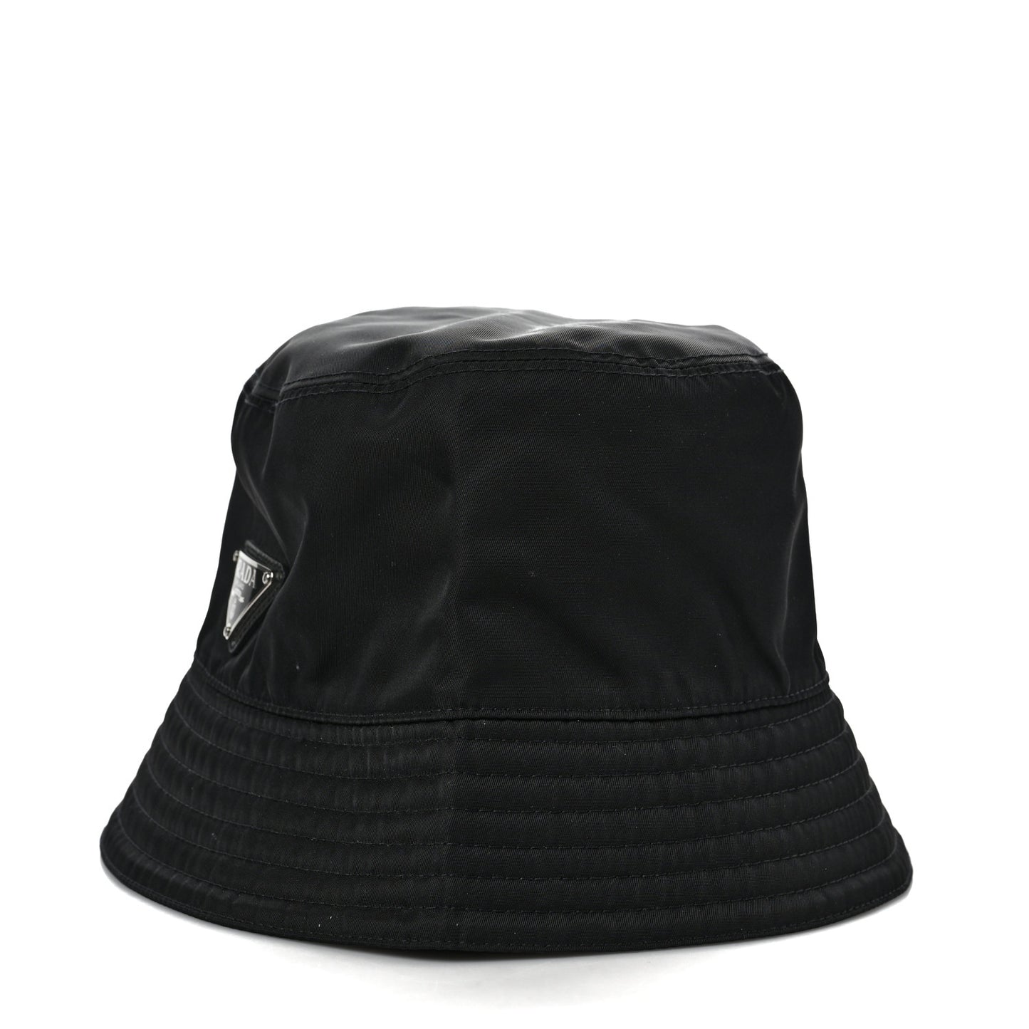 Re-Nylon Metal Triangle Logo Womens Bucket Hat M Black