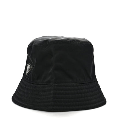 Prada Re-Nylon Metal Triangle Logo Womens Bucket Hat M Black 4 of 7