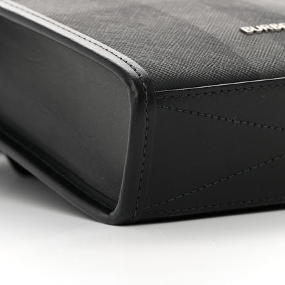 Burberry E-Canvas Mini Denny Check Tote Charcoal 8 of 10