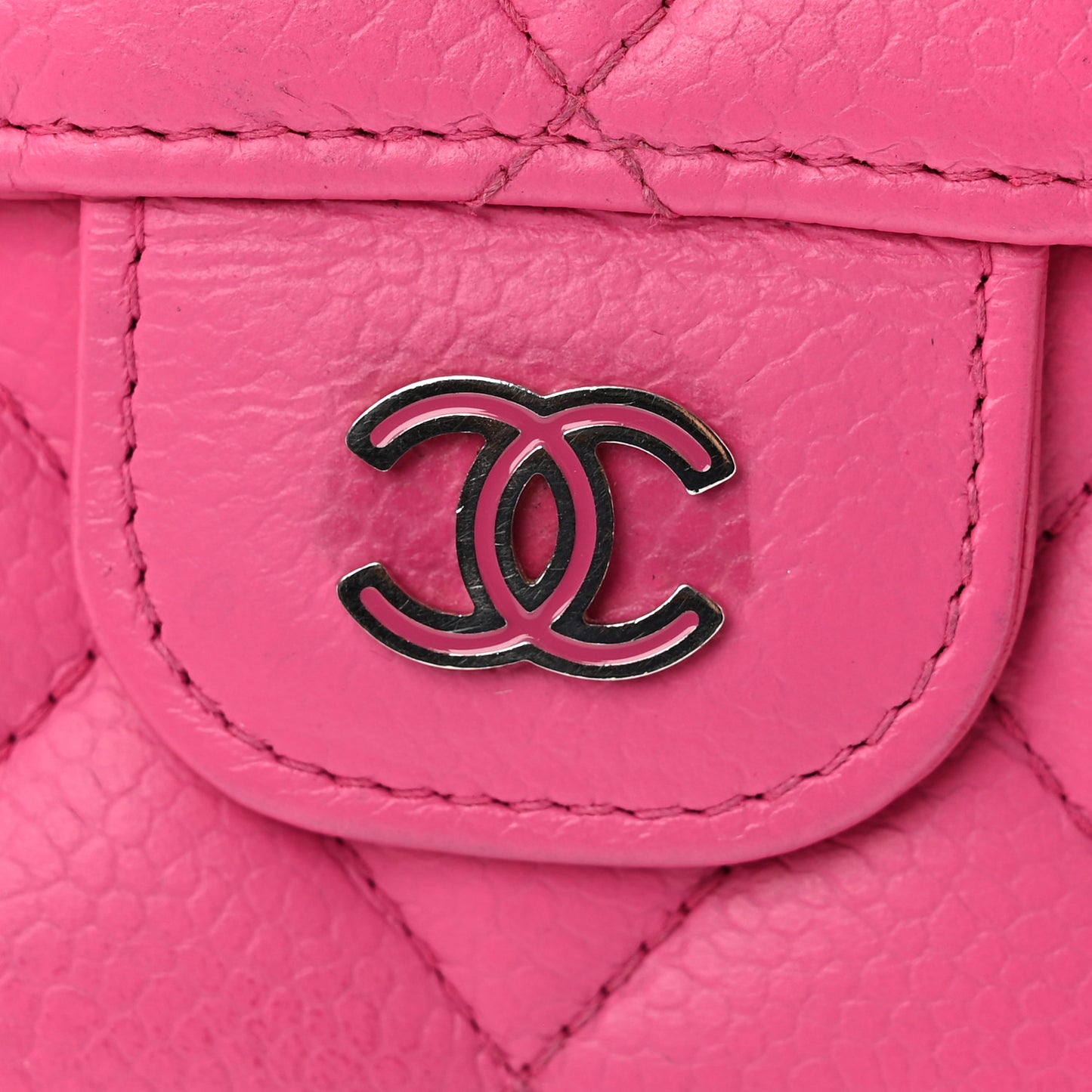 Caviar Quilted Large Flap Wallet Pink
