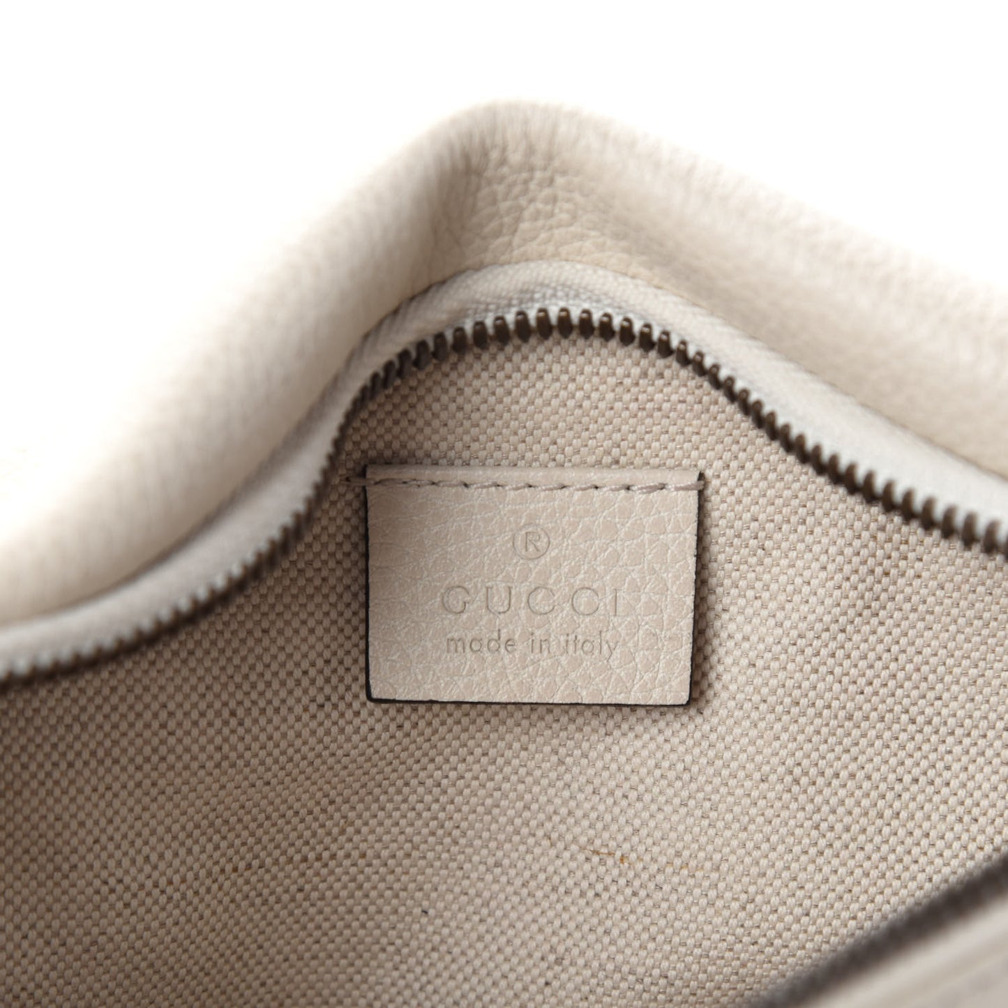 Grained Calfskin Small Logo Belt Bag White