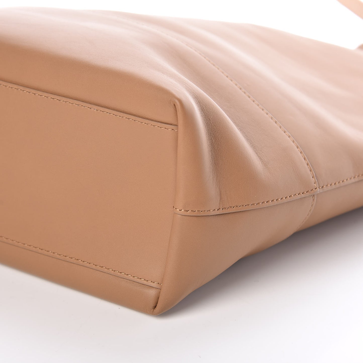 Smooth Matte Calfskin Bucket Bag Camel