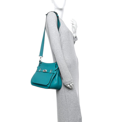 Hermes Taurillon Clemence Jypsiere 28 Bleu Paon 2 of 17