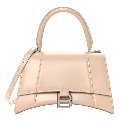 Balenciaga Shiny Box Calfskin Small Hourglass Top Handle Bag Light Beige 1 of 9