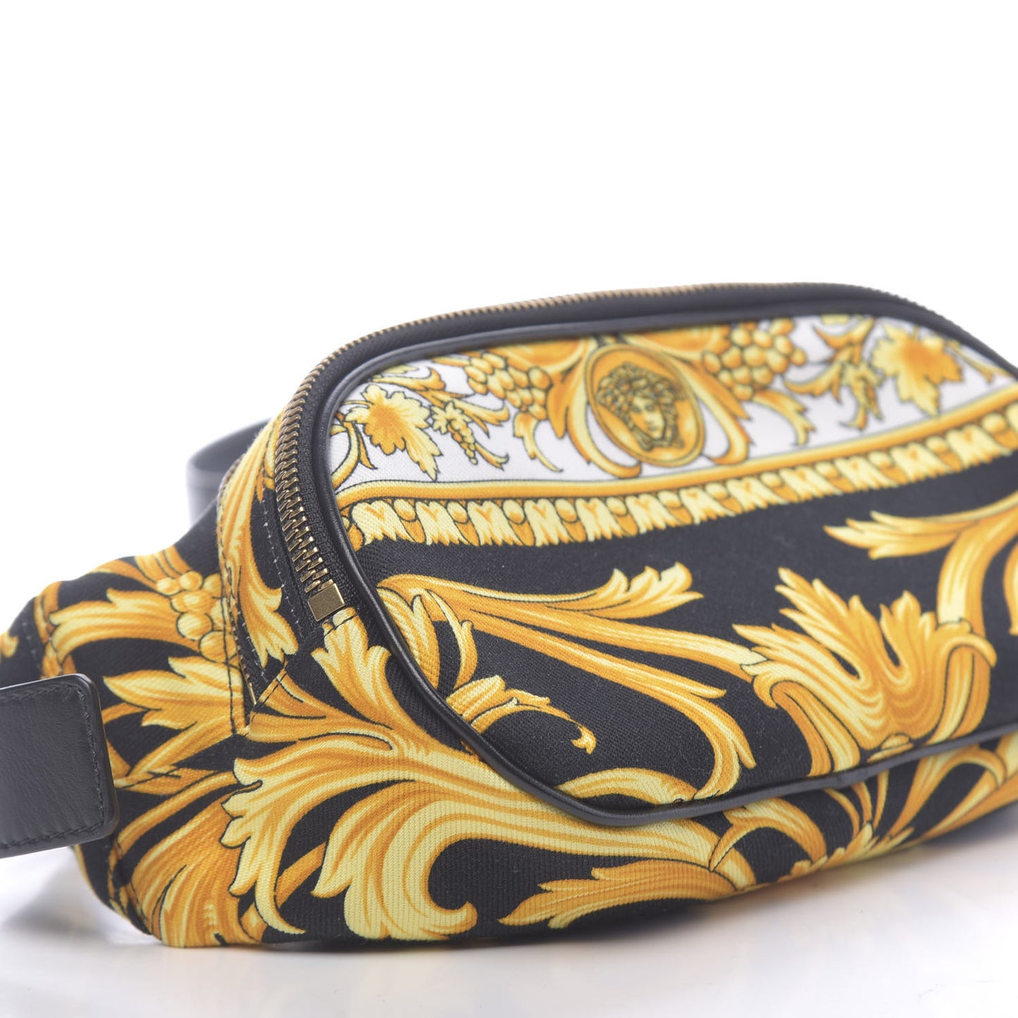 Nylon Baroque Print Belt Bag Black