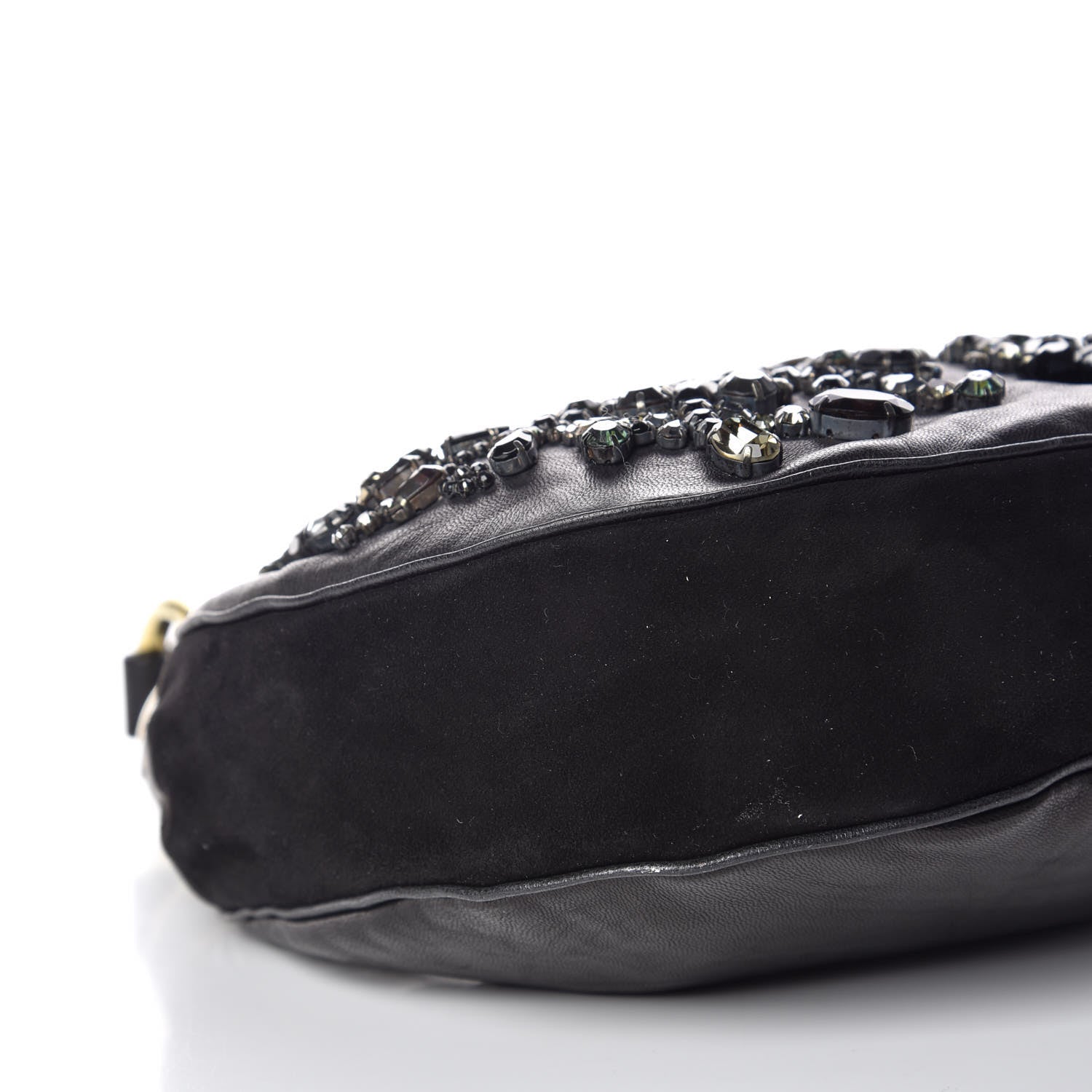 Chloe Lambskin Suede Crystal Beaded Bracelet Bag Black 7 of 9
