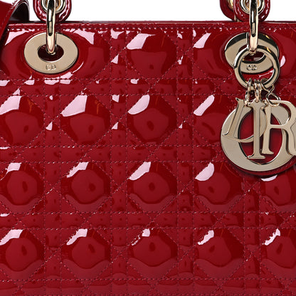 Christian Dior Patent Cannage Medium Lady Dior Red 8 of 10