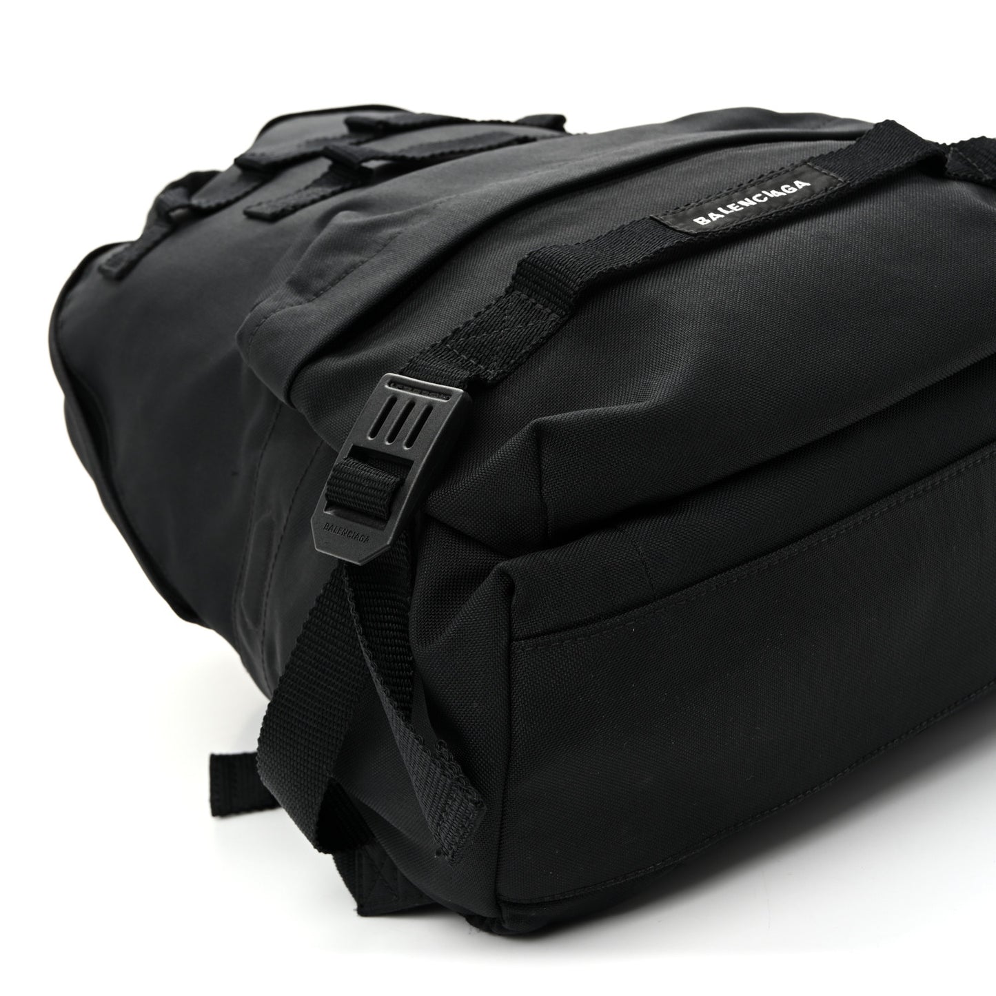 Nylon Logo Embroidered Medium Army Multicarry Backpack Black