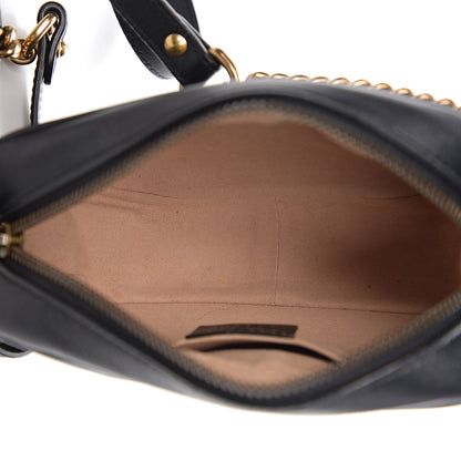Gucci Calfskin Matelasse Mini GG Marmont Chain Shoulder Bag Black 4 of 9