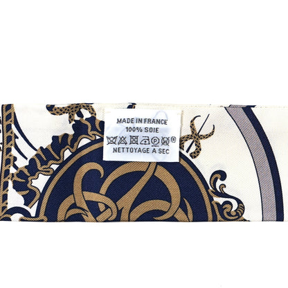 Hermes Silk Ex-Libris Twilly White Marine Gris 3 of 3