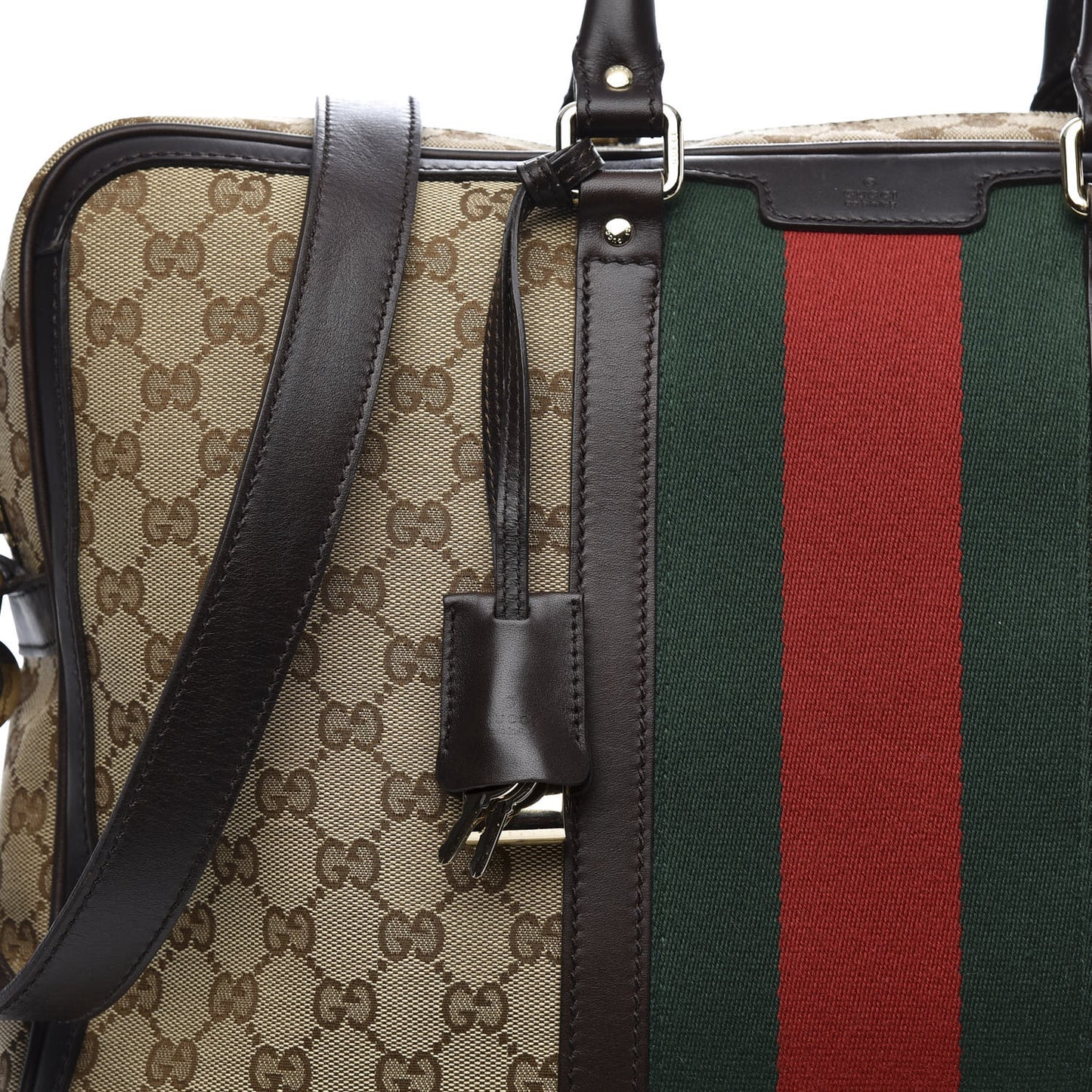Monogram Web Briefcase Dark Brown