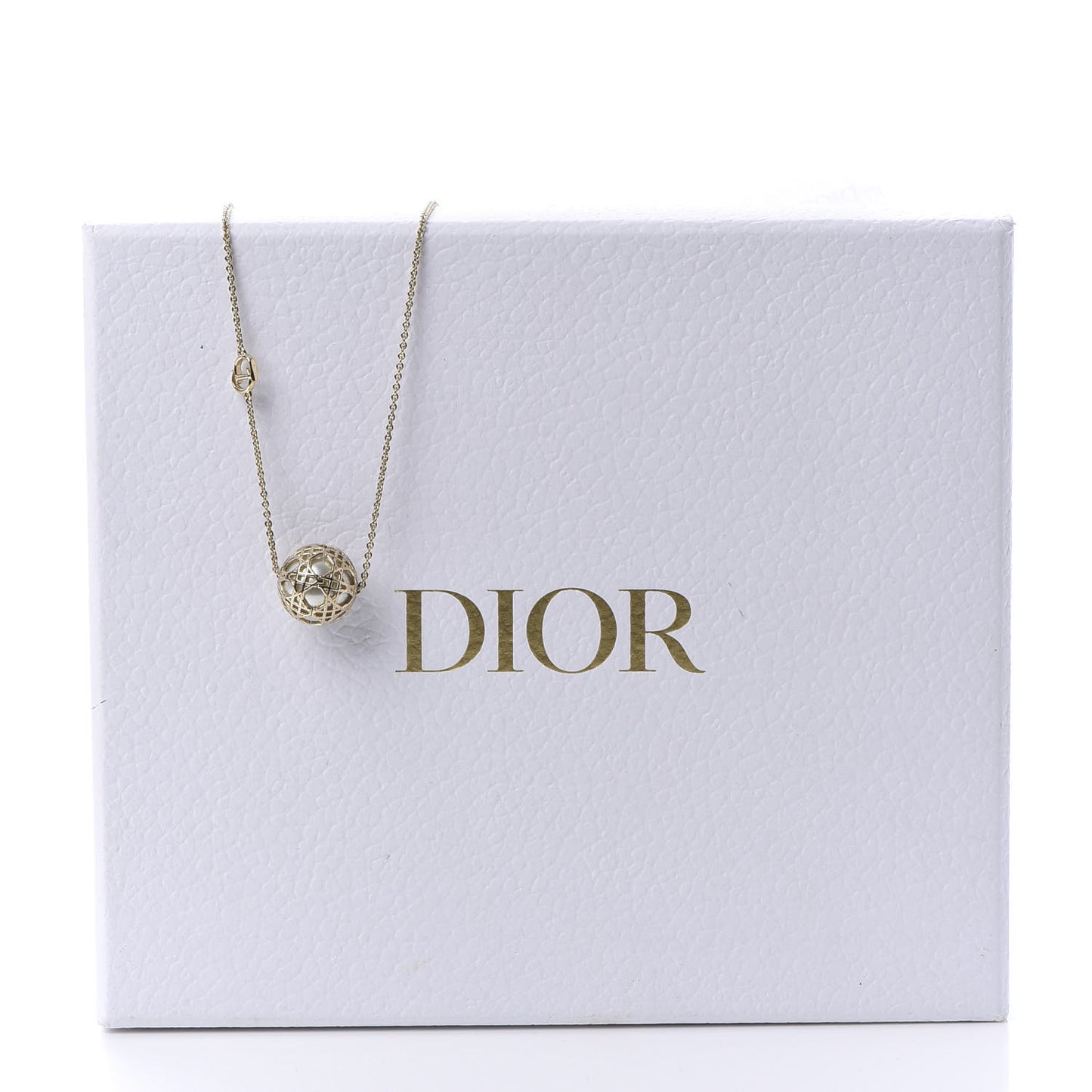 Pearl Cannage Mise En Dior Necklace Gold