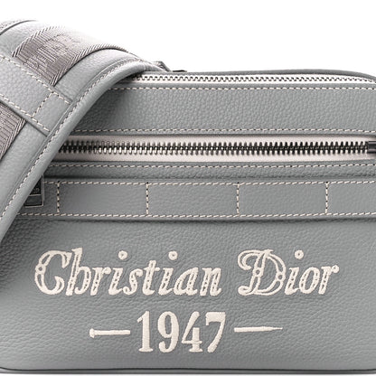 Christian Dior X BIRKENSTOCK Grained Calfskin Embroidered Safari Messenger Grey White 8 of 10