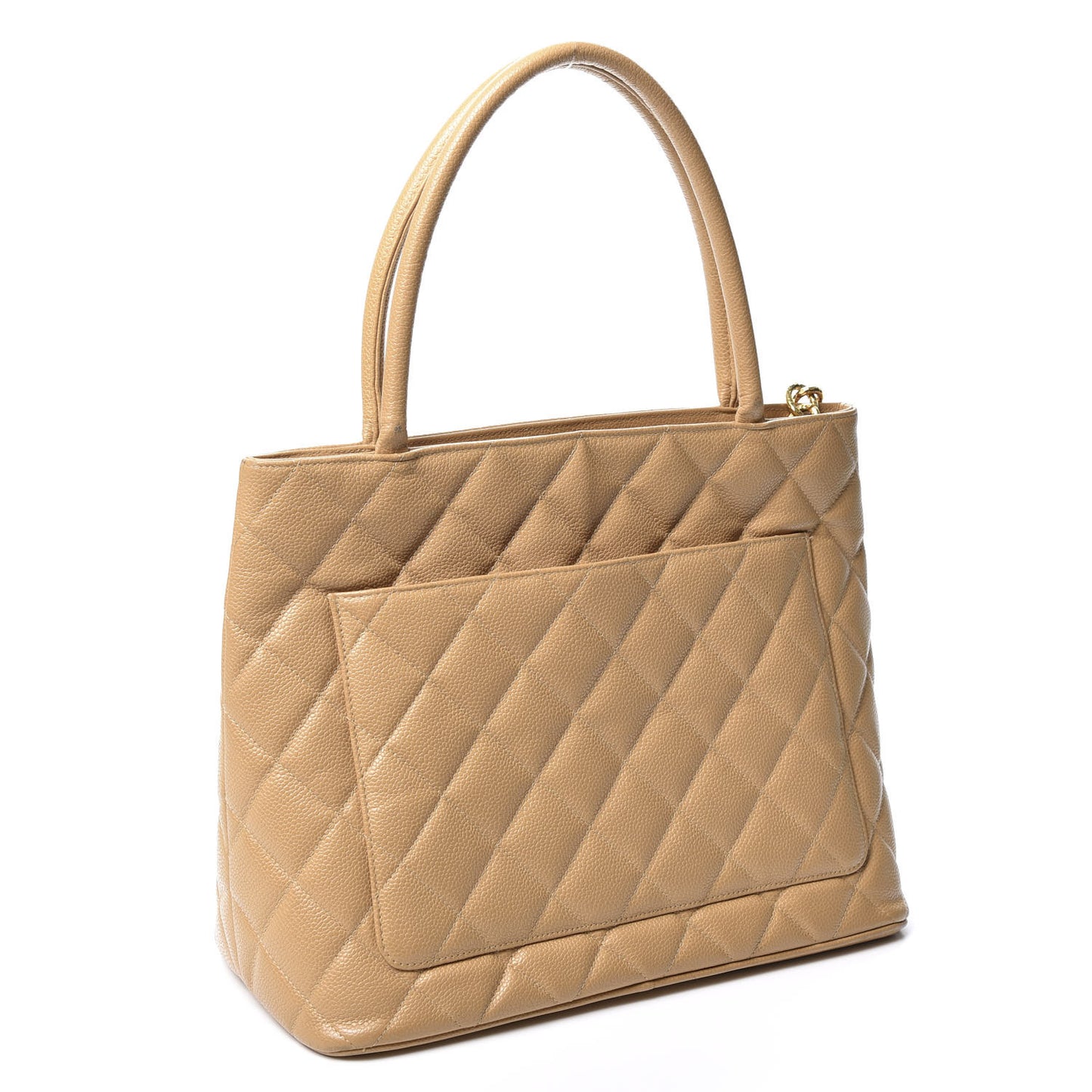 Caviar Quilted Medallion Tote Beige
