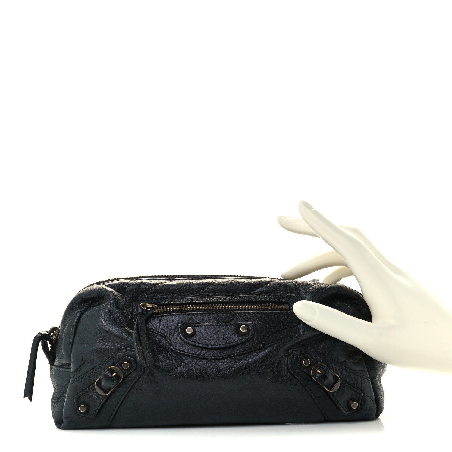 Balenciaga Agneau Classic Hardware Pencil Case Black 1070232