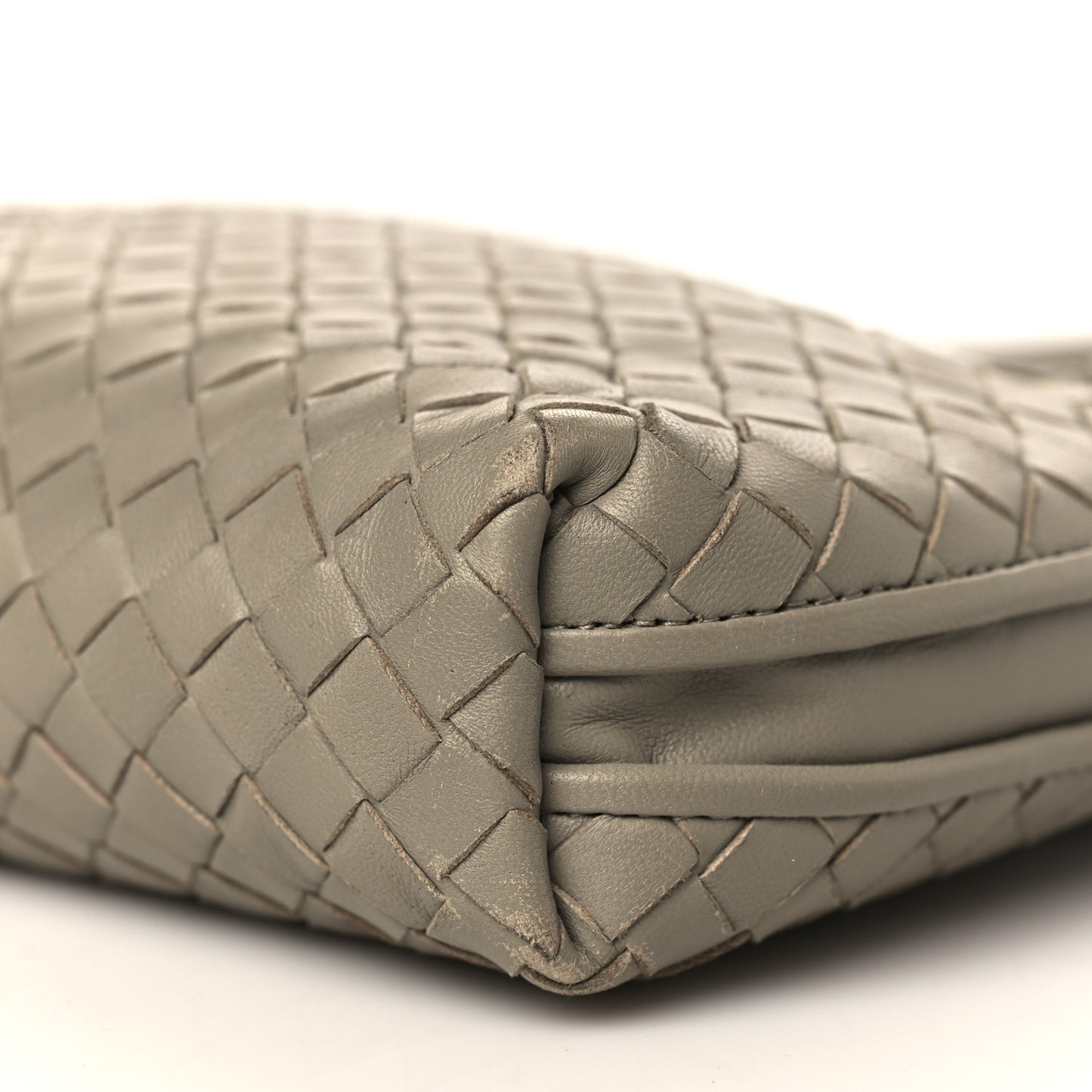 Nappa Intrecciato Nodini Crossbody Messenger Light Grey