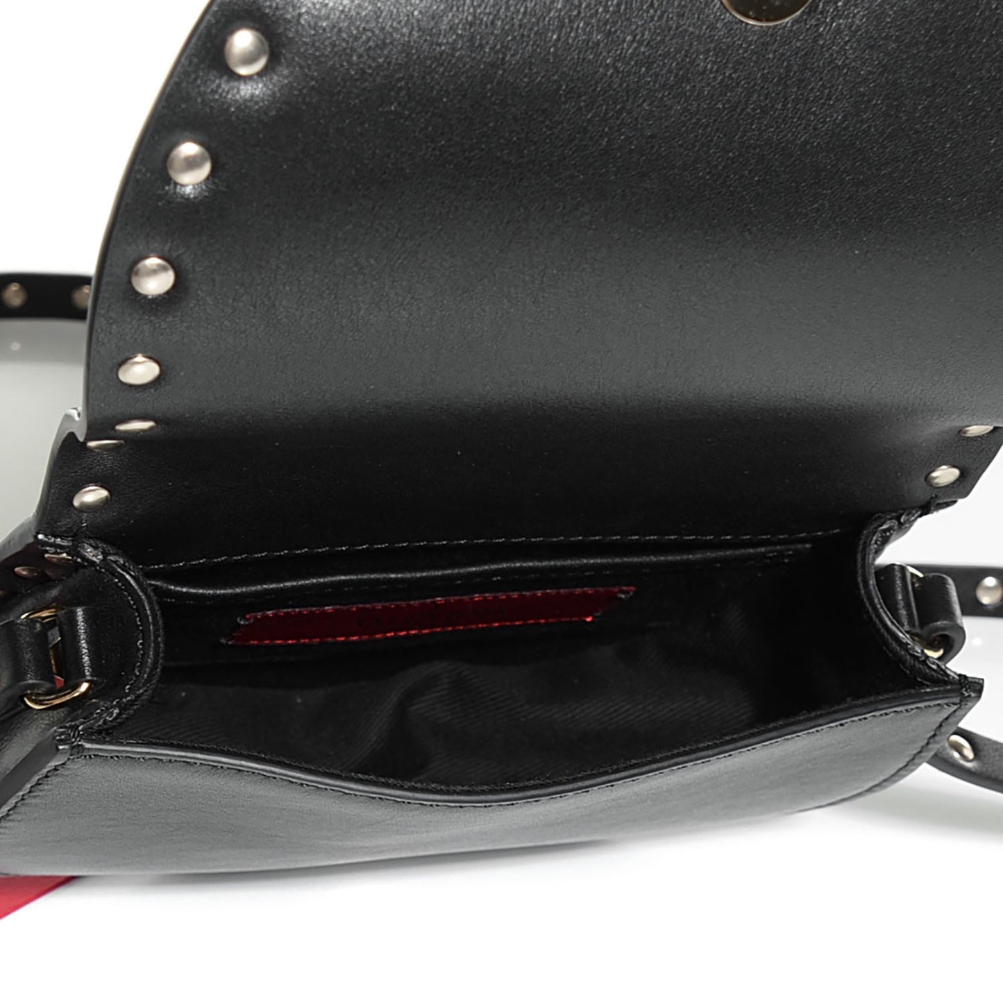 Vitello Rockstud Halfmoon Saddle Bag Black