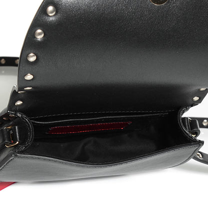 Valentino Garavani Vitello Rockstud Halfmoon Saddle Bag Black 5 of 8