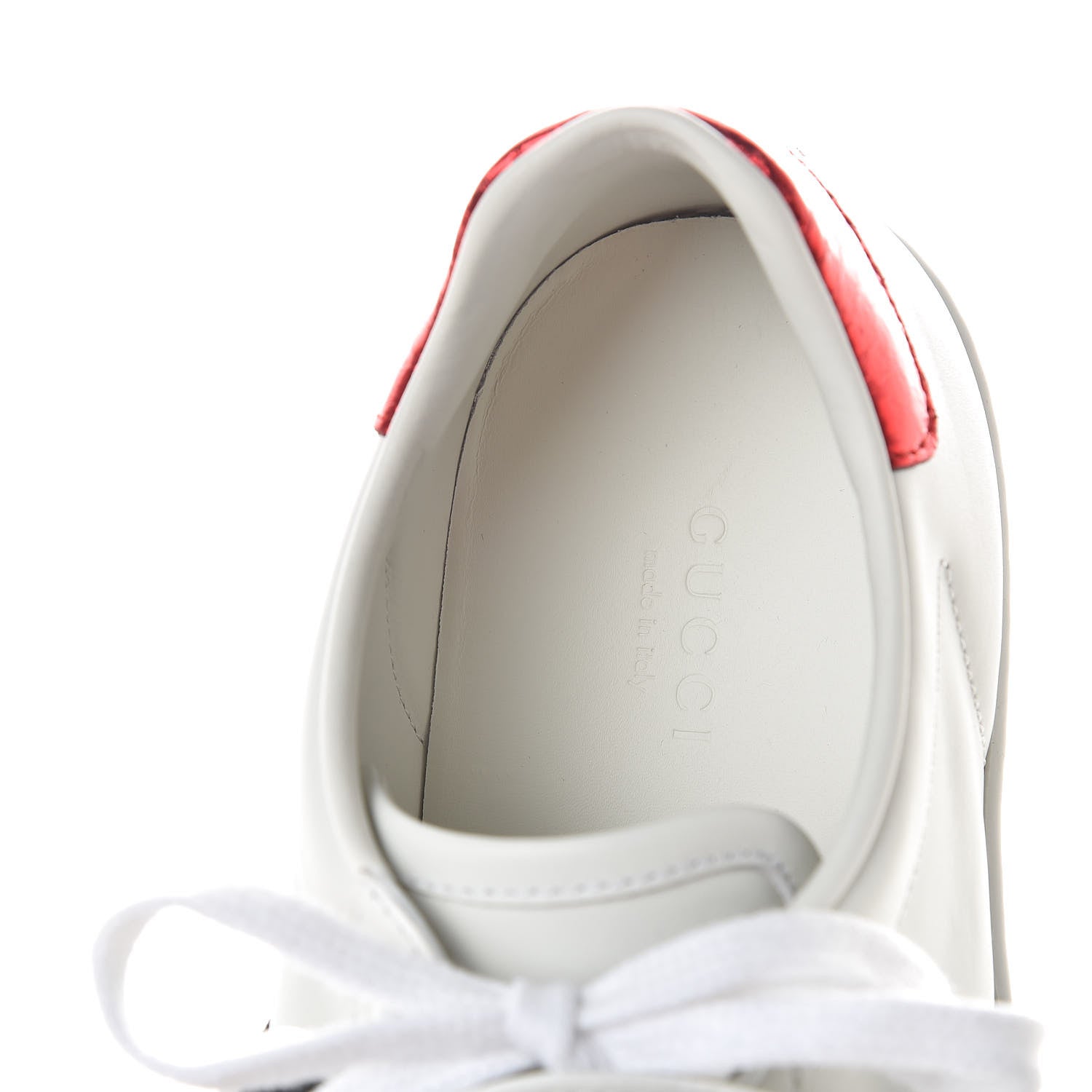 Gucci Calfskin Ayers Blind For Love Embroidered Womens Ace Sneakers 37 White 5 of 9