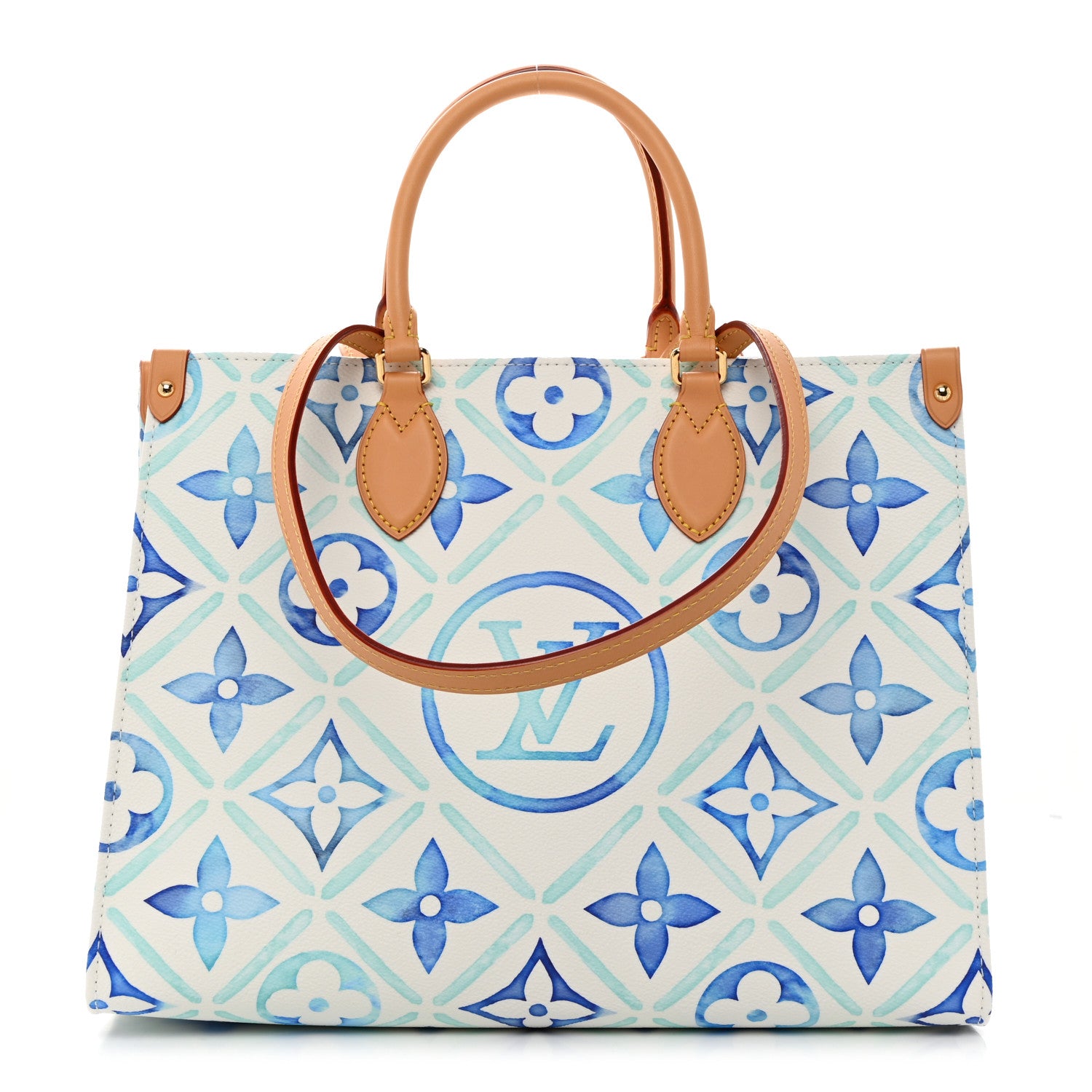 Louis Vuitton Monogram Tiles By The Pool Onthego MM Lagoon Blue 1 of 9
