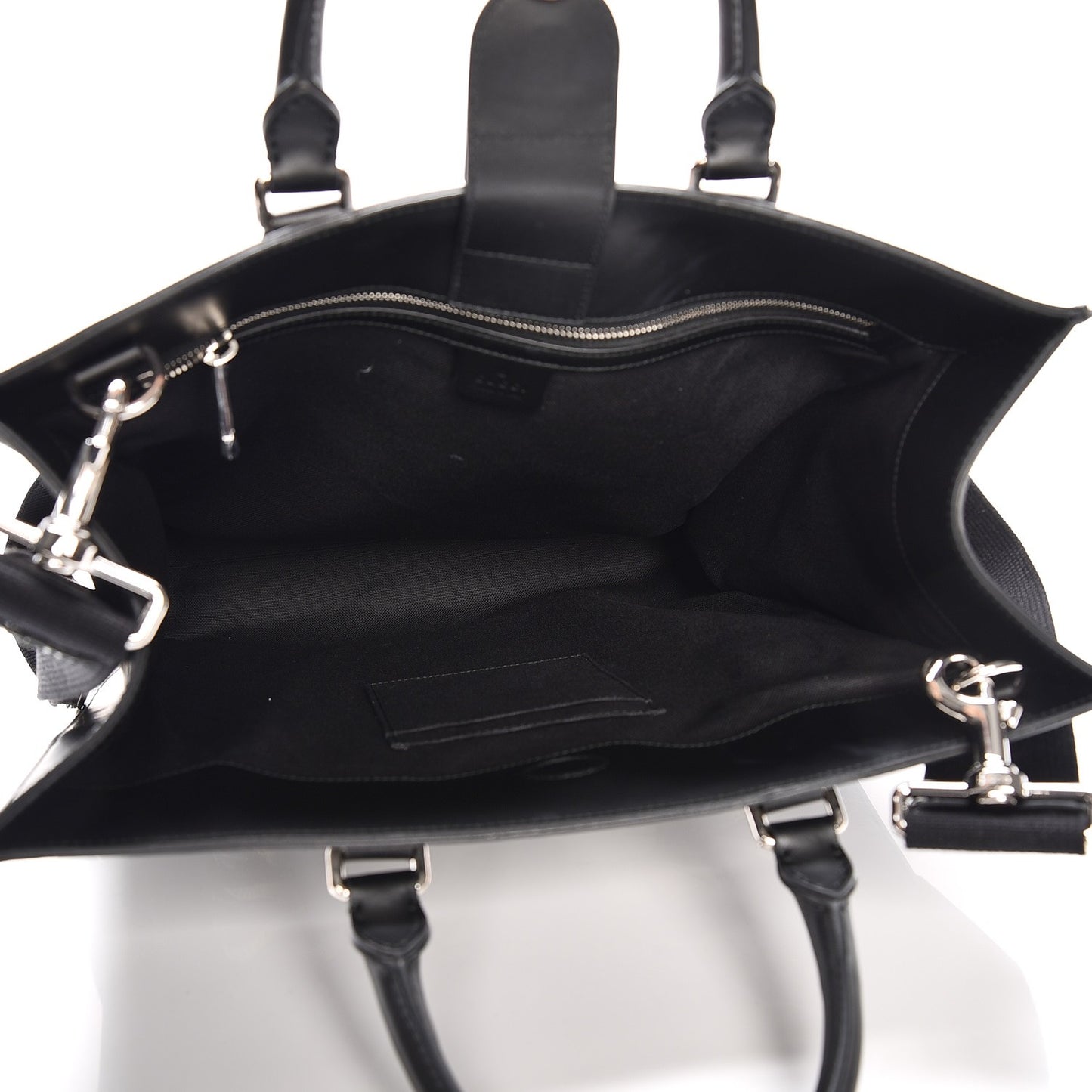 GG Supreme Monogram Web Angry Cat Embroidered Vertical Tote Black Grey