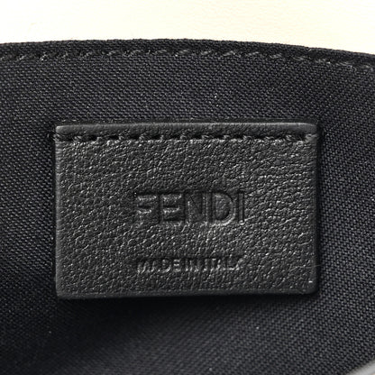 Fendi Vitello Fluffy Logo Fold Over Card Holder Wallet Rosa Quarzo Black 6 of 8