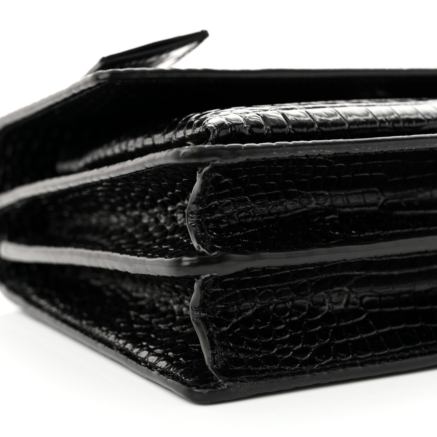Calfskin Crocodile Embossed Medium Monochrome Monogram Sunset Black