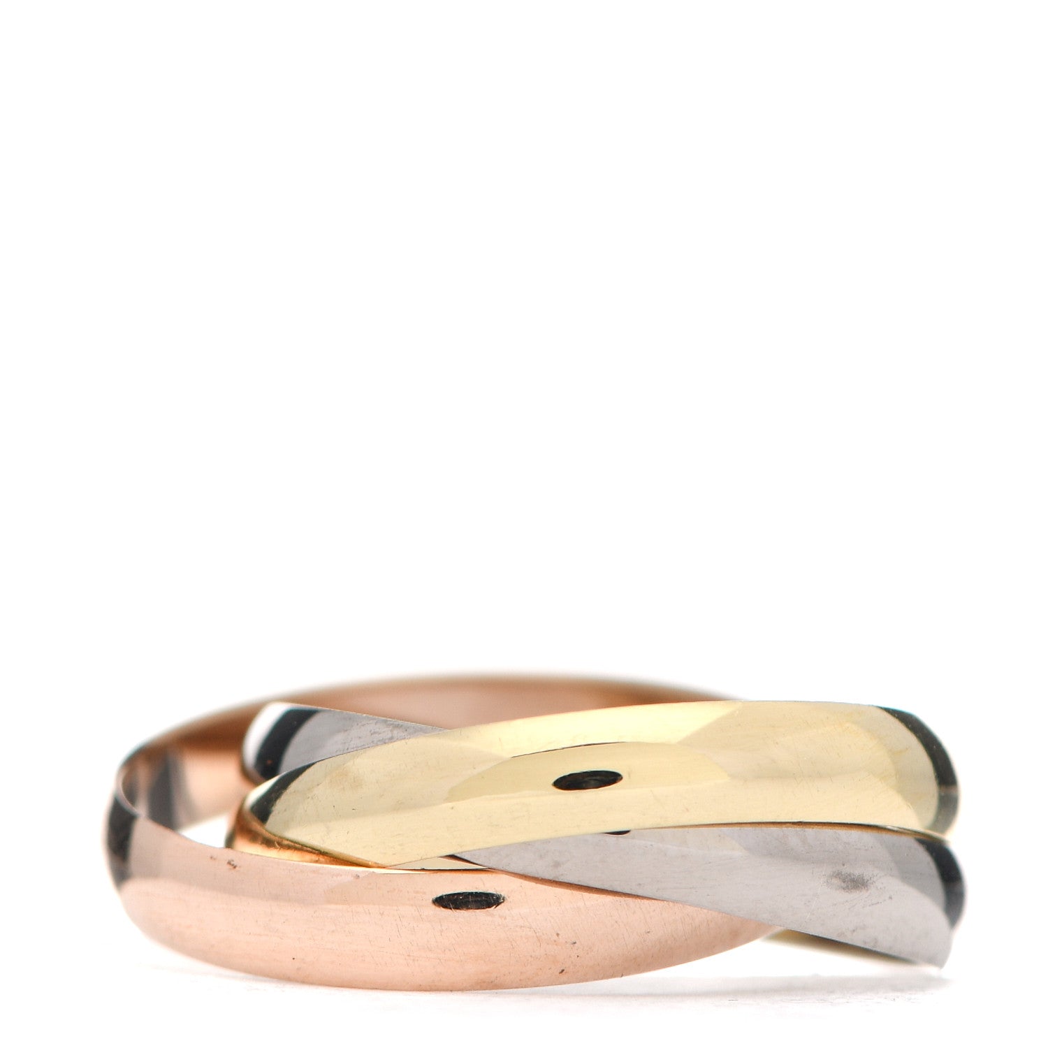 Cartier 18K Pink Yellow White Gold Classic Trinity Ring 44 3 3 of 6
