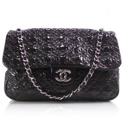 Chanel Patent Camelia Quilted Jumbo Flap 1 of 12