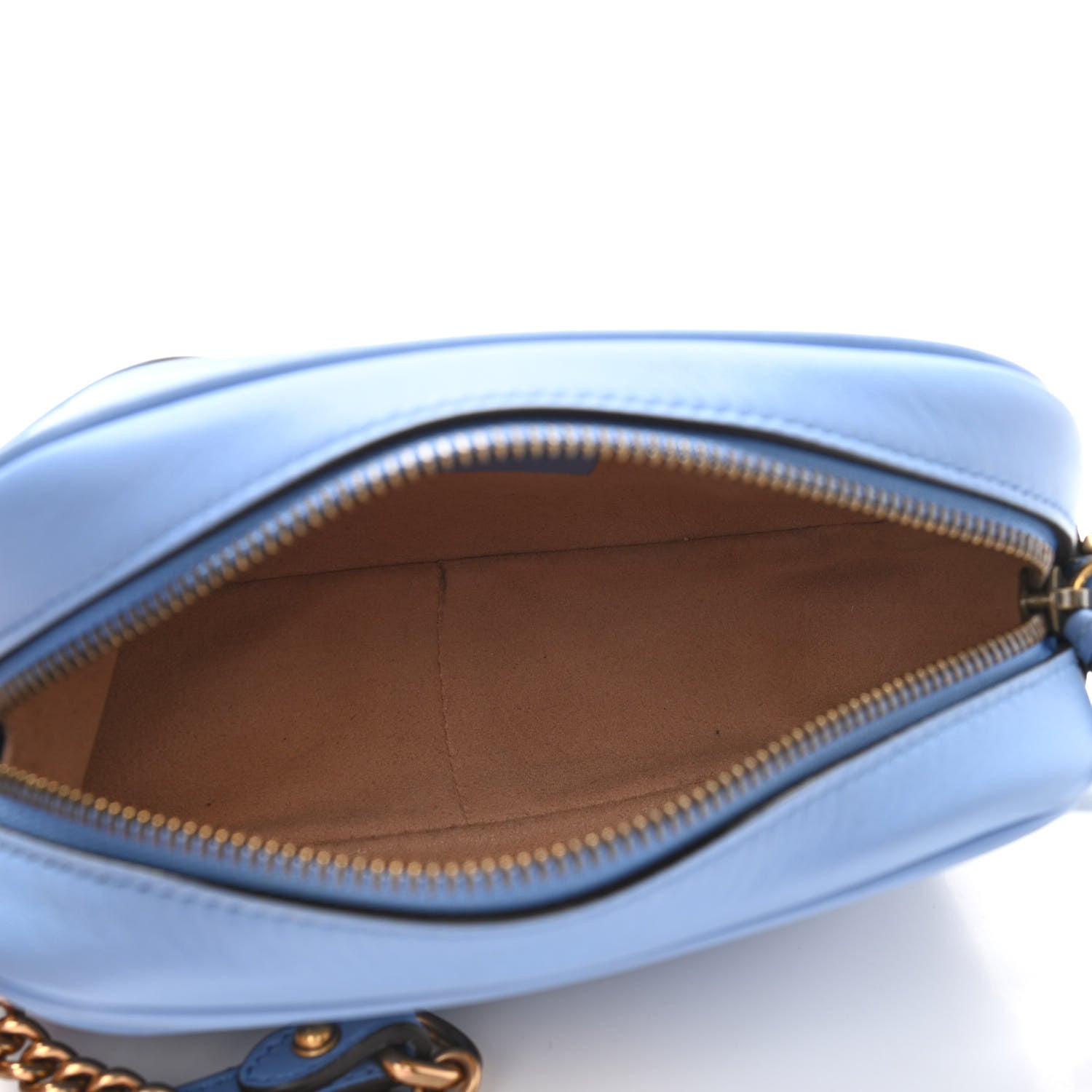 Gucci Calfskin Matelasse Mini GG Marmont Chain Shoulder Bag Clear Sky Blue 5 of 10