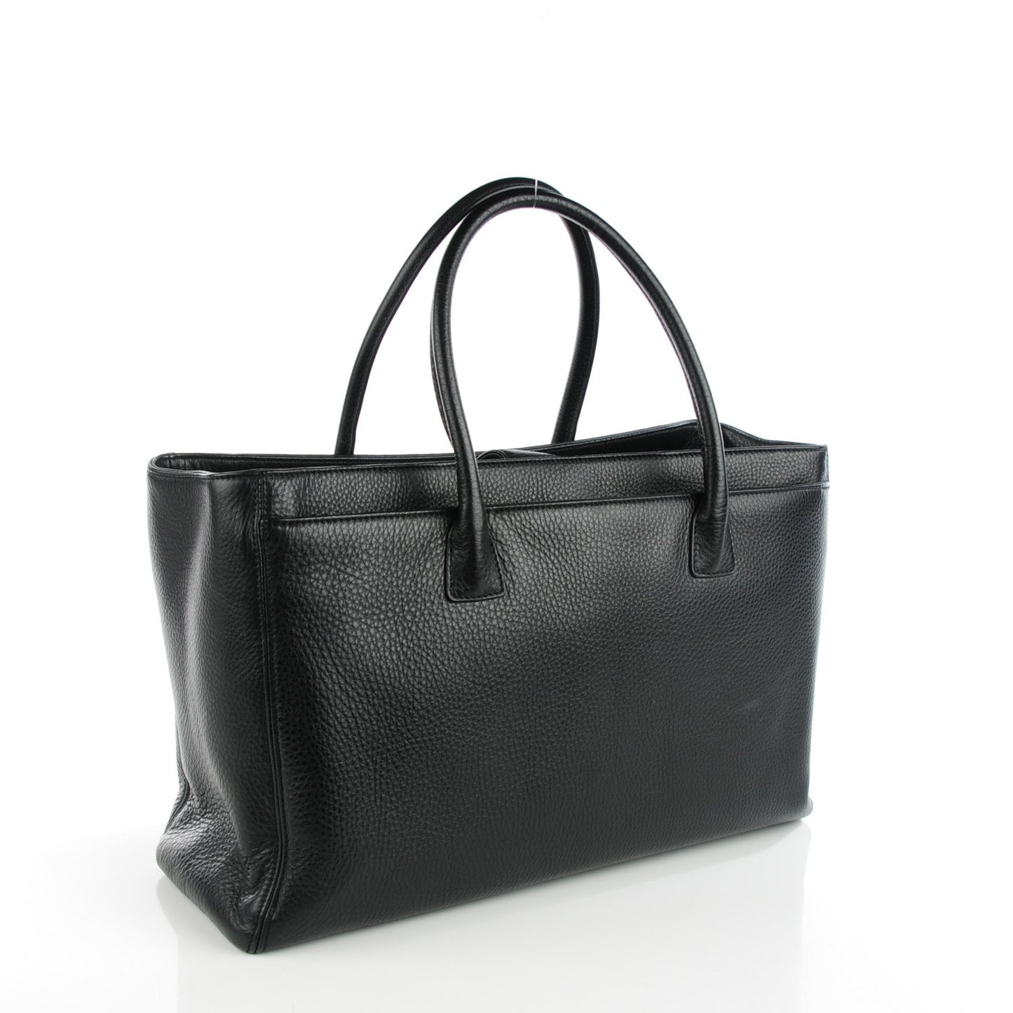 Calfskin Cerf Executive Shopper Tote Black