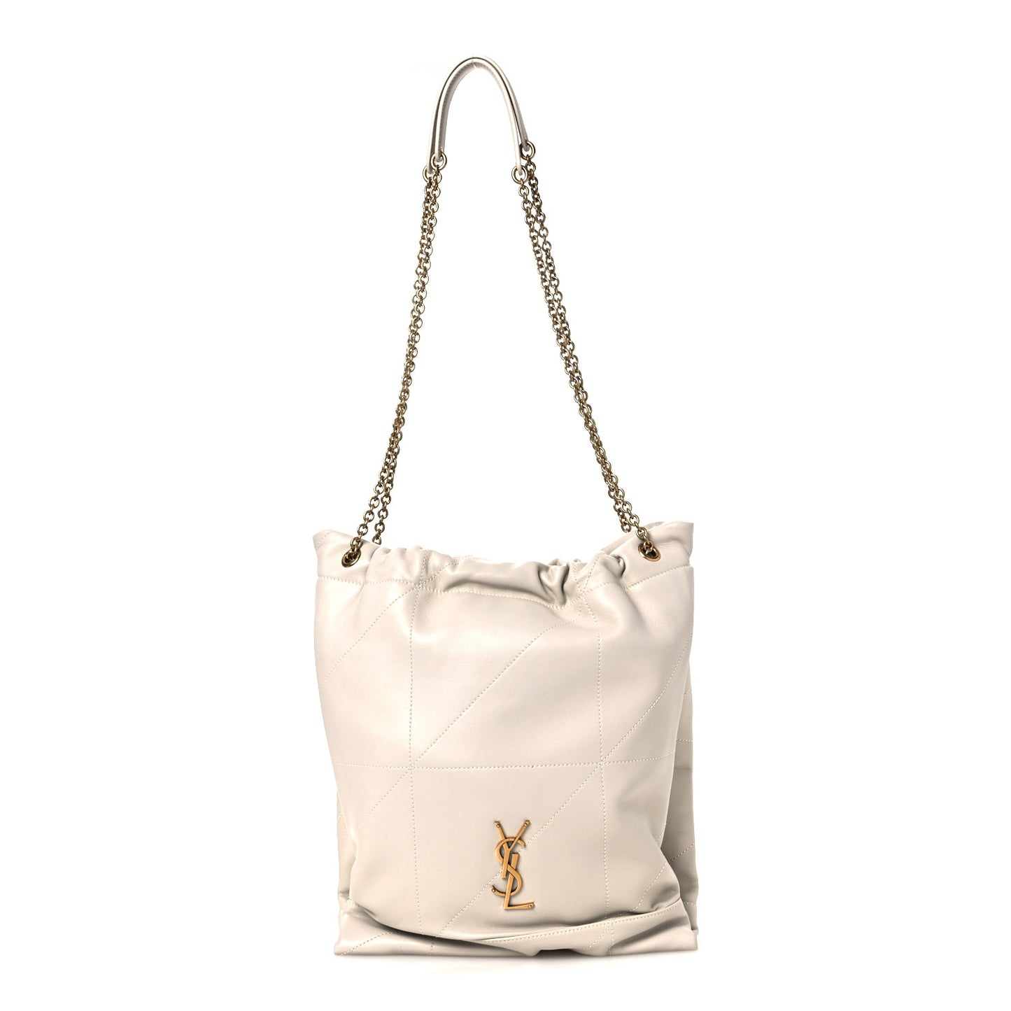 Lambskin Matelasse Monogram Medium Jamie 4.3 Pochon Blanc Vintage