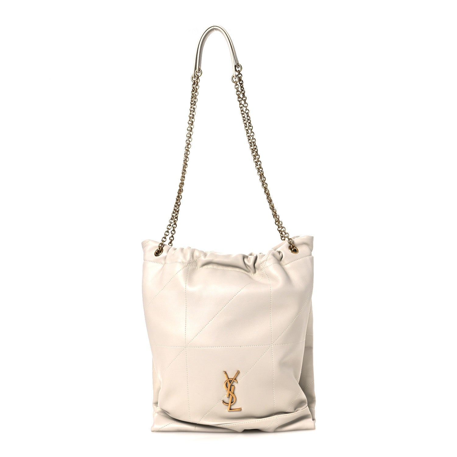 Saint Laurent Lambskin Matelasse Monogram Medium Jamie 4.3 Pochon Blanc Vintage 1 of 11