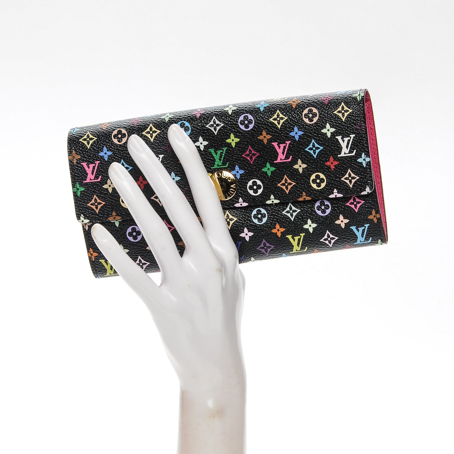 Louis Vuitton Monogram Multicolor Sarah Wallet Black Grenade 2 of 7