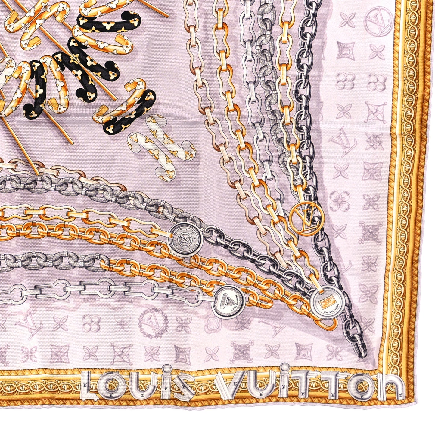Silk Chains Square Scarf Pink