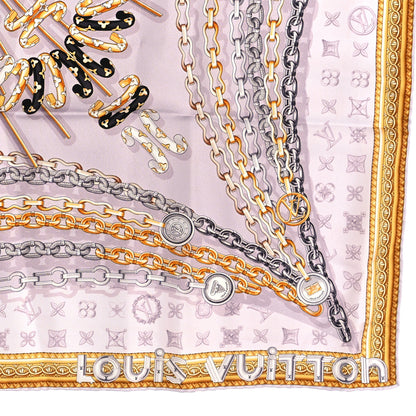 Louis Vuitton Silk Chains Square Scarf Pink 2 of 4