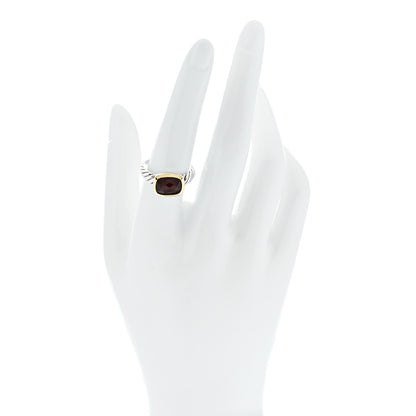 David Yurman Sterling Silver 14K Yellow Gold Garnet 10mm Noblesse Ring 56 7.5 2 of 5