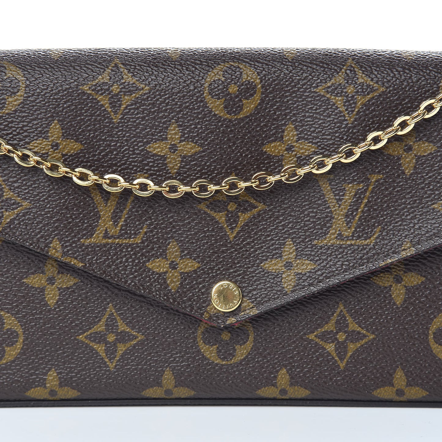 Monogram Pochette Felicie Chain Wallet Fuchsia