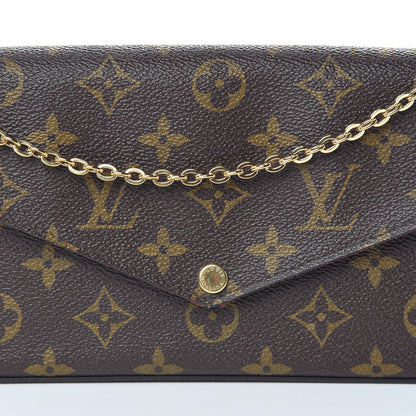 Louis Vuitton Monogram Pochette Felicie Chain Wallet Fuchsia 9 of 12