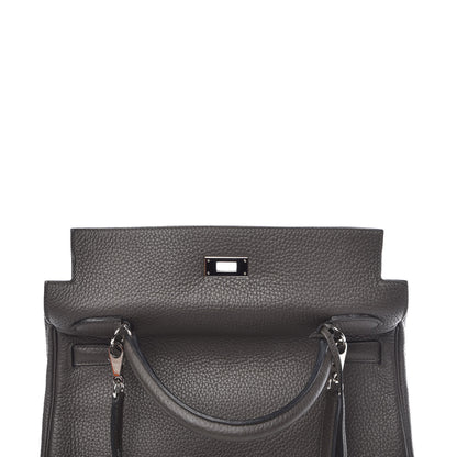 Hermes Taurillon Clemence Horseshoe Kelly Retourne 32 Graphite Tosca 11 of 41