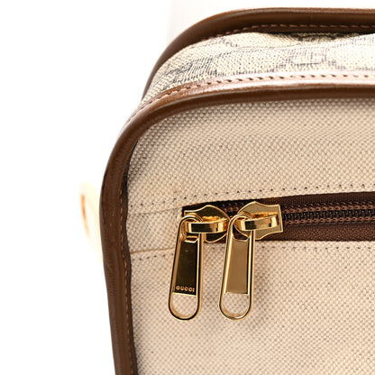 Gucci GG Supreme Monogram Azalea Calfskin Retro Interlocking G Garment Bag Beige Ebony Brown Sugar 9 of 11