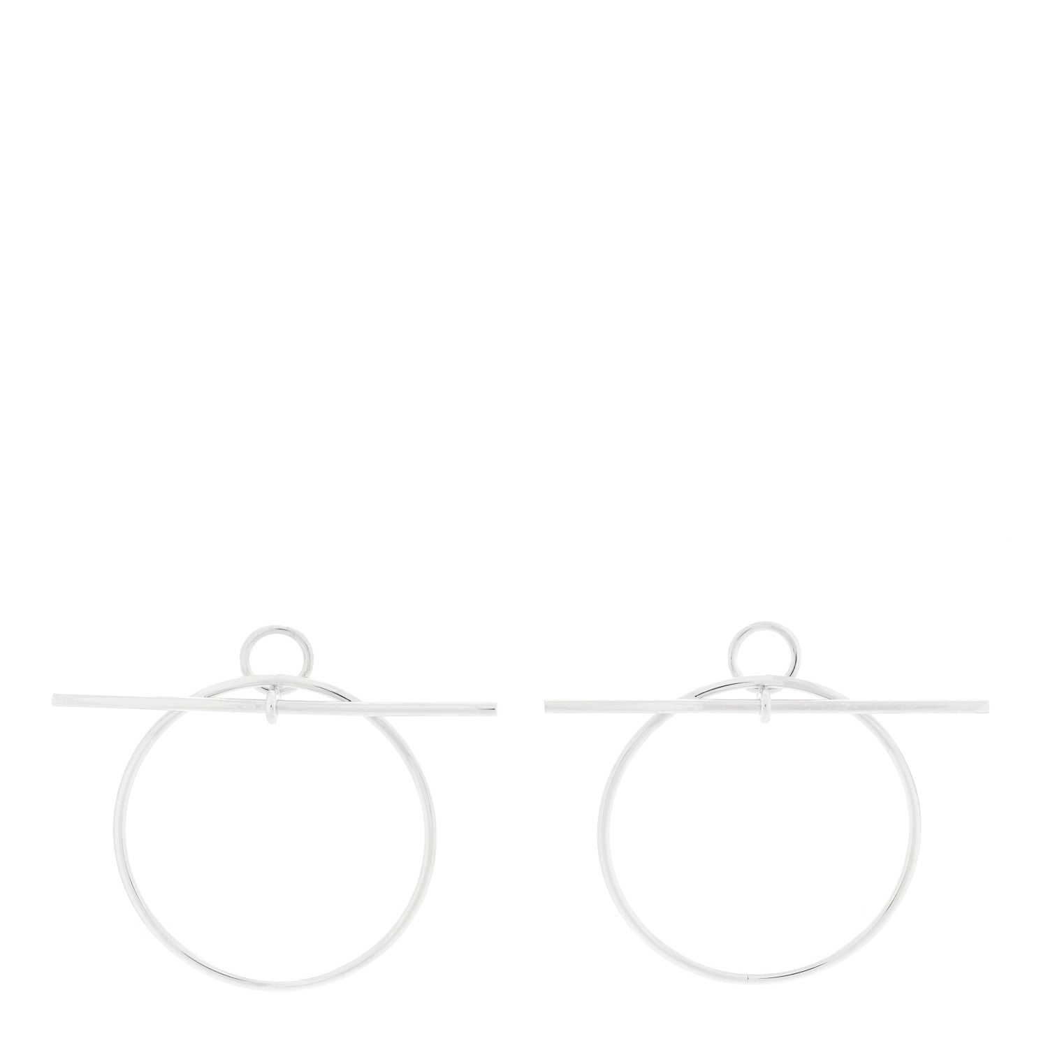 Hermes Sterling Silver MM Loop Earrings 1 of 6