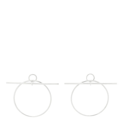 Hermes Sterling Silver MM Loop Earrings 1 of 6