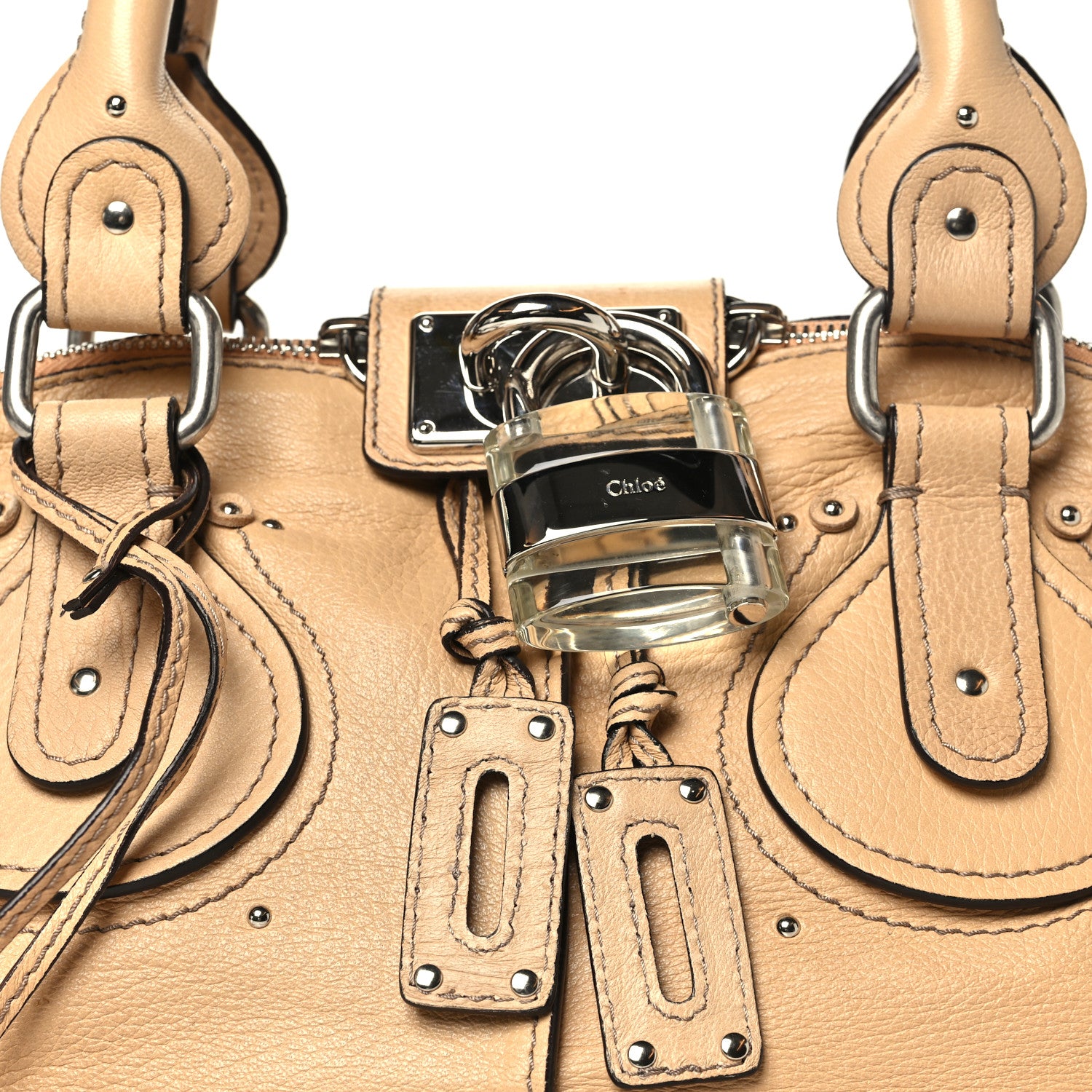 Chloe Sheepskin Medium Plexo Paddington Dome Satchel Sable 7 of 10